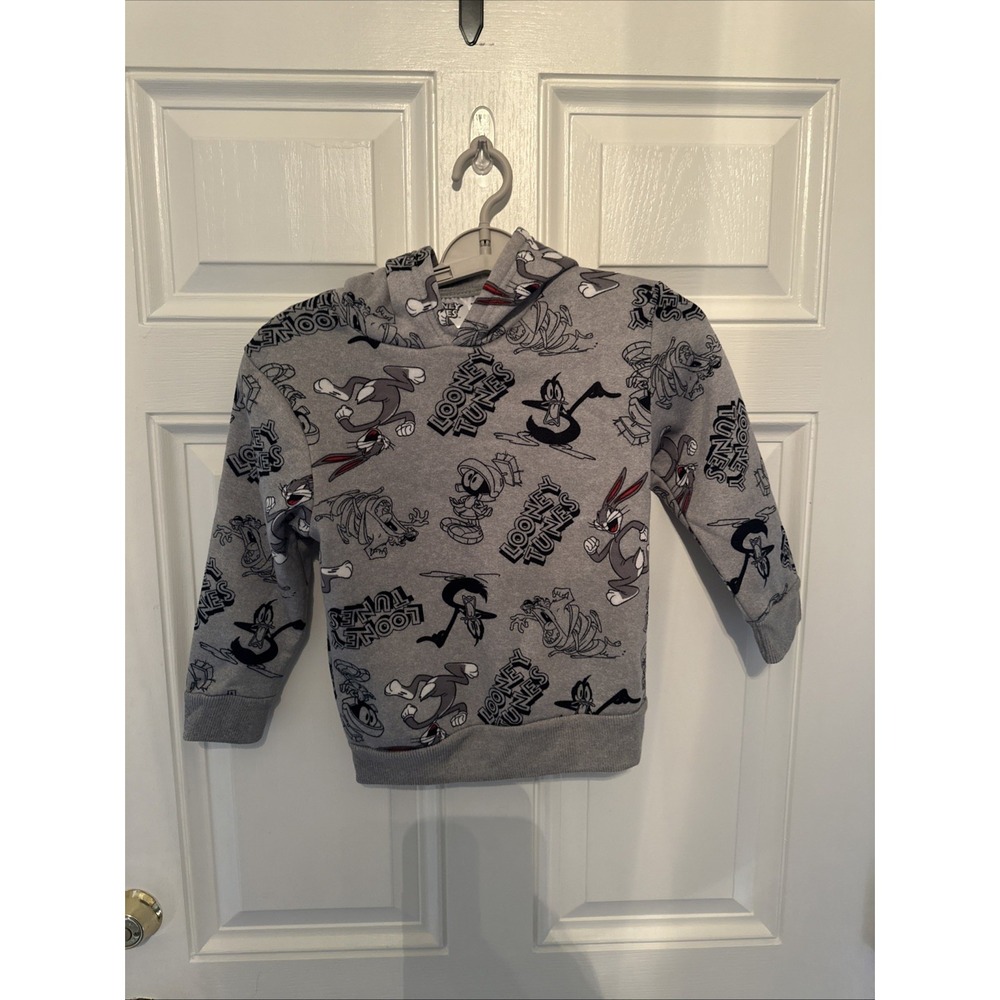Looney Tunes Boys Size 7 Hoodie Bugs Bunny Daffy Duck Marvin Taz All Over Print